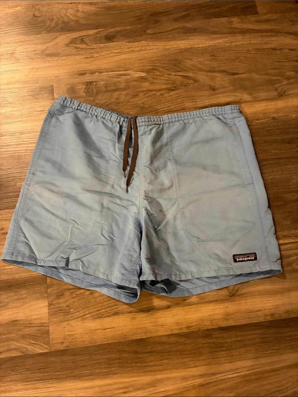 Patagonia Men's Pale Blue Swim Trunks with Drawcord